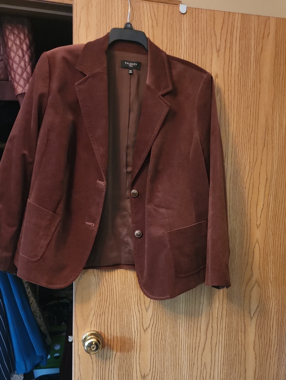 Talbots Chocolate Brown Velvet Blazer Jacket